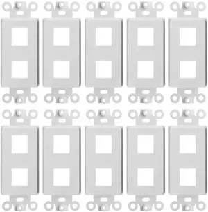 Decorator-Style Wall Plate Keystone Insert (10 Pack, 2 Port) Decorator-Style Wall Plate Keystone Insert (10 Pack, 2 Port)