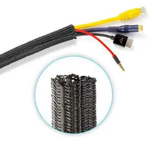 Cable Management Wire Loom 12ft 3/8 Inch Black Split Cord Protector Cable Management Wire Loom 12ft 3/8 Inch Black Split Cord Protector