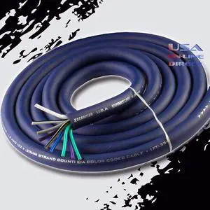 25 Feet 18 AWG Gauge 9 Conductor OFC Copper Speed Wire Speaker Trailer Stranded US 25 Feet 18 AWG Gauge 9 Conductor OFC Copper Speed Wire Speaker Trailer Stranded US