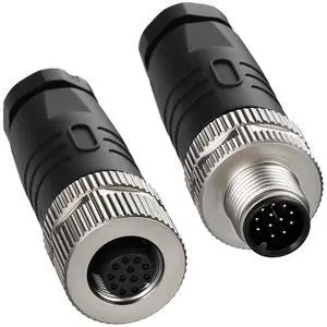 Industrial M12 12 Pin Male & Female A Code Aviation Connector 12mm Circular Socket 30V 1A Waterproof Solder Plugs for Automation Sensor/Actuator Industrial M12 12 Pin Male & Female A Code Aviation Connector 12mm Circular Socket 30V 1A Waterproof Solder Plugs for Automation Sensor/Actuator