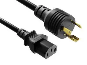 10ft NEMA L5-15P to C13 Locking Power Cord 14AWG 15A/125V SJT, Black 10ft NEMA L5-15P to C13 Locking Power Cord 14AWG 15A/125V SJT, Black