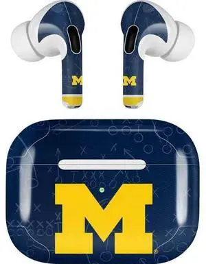 Decal Audio Skin Compatible with Apple AirPods Pro - Officially Licensed University of Michigan Jersey Split Design Decal Audio Skin Compatible with Apple AirPods Pro - Officially Licensed University of Michigan Jersey Split Design