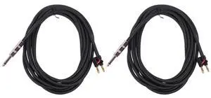RCXBN15 15' 1/4" to Banana Speaker Cable, 16 Gauge, 2-Pack | 16 AWG OFC, Black PVC Jacket, Rubber Insulated, ROHS Compliant, Low Resistance, Flexible, 100% Copper RCXBN15 15' 1/4" to Banana Speaker Cable, 16 Gauge, 2-Pack | 16 AWG OFC, Black PVC Jacket, Rubber Insulated, ROHS Compliant, Low Resistance, Flexible, 100% Copper