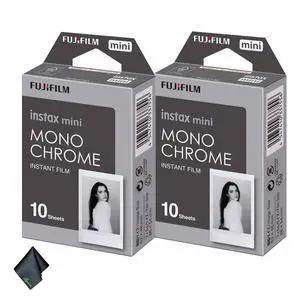 INSTAX MINI Monochrome Film 20 Exposures Bundle | For Instant Photos, Scrapbooks & Sharing | Includes Cleaning Cloth INSTAX MINI Monochrome Film 20 Exposures Bundle | For Instant Photos, Scrapbooks & Sharing | Includes Cleaning Cloth