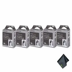 INSTAX MINI Monochrome Film 50 Exposures Bundle | For Instant Photos, Scrapbooks & Sharing | Includes Cleaning Cloth INSTAX MINI Monochrome Film 50 Exposures Bundle | For Instant Photos, Scrapbooks & Sharing | Includes Cleaning Cloth