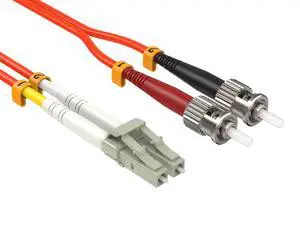 CableLedaer 2m OM2 LC to ST UPC Duplex Corning Fiber Optic Cable MultiMode 50/125 OFNR Rated for Fast Ethernet, Fiber Channel, Data Center & ATM, Orange CableLedaer 2m OM2 LC to ST UPC Duplex Corning Fiber Optic Cable MultiMode 50/125 OFNR Rated for Fast Ethernet, Fiber Channel, Data Center & ATM, Orange