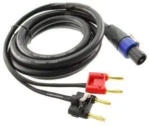 CablesOnline, 6ft 12AWG 4-Pole Neutrik SpeakOn to 2-Dual Banana Preminum Speaker Cable, XR-K9206 CablesOnline, 6ft 12AWG 4-Pole Neutrik SpeakOn to 2-Dual Banana Preminum Speaker Cable, XR-K9206