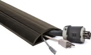Mega Duct 5 Foot Extra Large PVC Floor Cord Cover Heavy Duty Cable Protector (Brown) Mega Duct 5 Foot Extra Large PVC Floor Cord Cover Heavy Duty Cable Protector (Brown)