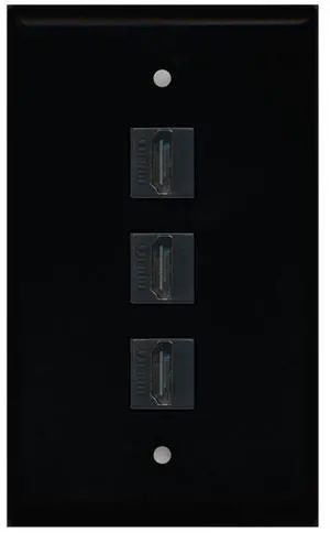 3 Port HDMI Wall Plate - Black 3 Port HDMI Wall Plate - Black