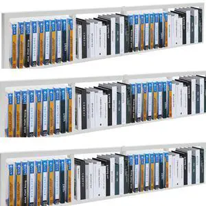 CD Storage Shelf, 34 Inch Media Storage Rack, Cube Storage Organizer Floating Shelf, Wall Mounted Video Games CD DVD Organizer Metal Shelf for Study, Bedroom,Office,Living room (3 Pcs, White) CD Storage Shelf, 34 Inch Media Storage Rack, Cube Storage Organizer Floating Shelf, Wall Mounted Video Games CD DVD Organizer Metal Shelf for Study, Bedroom,Office,Living room (3 Pcs, White)