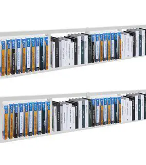 CD Storage Shelf, 34 Inch Media Storage Rack, Cube Storage Organizer Floating Shelf, Wall Mounted Video Games CD DVD Organizer Metal Shelf for Study, Bedroom,Office,Living room (2 Pcs, White) CD Storage Shelf, 34 Inch Media Storage Rack, Cube Storage Organizer Floating Shelf, Wall Mounted Video Games CD DVD Organizer Metal Shelf for Study, Bedroom,Office,Living room (2 Pcs, White)