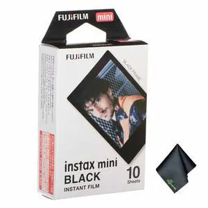 INSTAX MINI Black Film 10 Exposures Bundle | For Instant Photos, Scrapbooks & Sharing | Includes Cleaning Cloth INSTAX MINI Black Film 10 Exposures Bundle | For Instant Photos, Scrapbooks & Sharing | Includes Cleaning Cloth