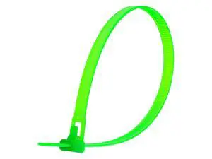 12 Inch Fluorescent Green Standard Releasable Cable Tie - 100 Pack 12 Inch Fluorescent Green Standard Releasable Cable Tie - 100 Pack