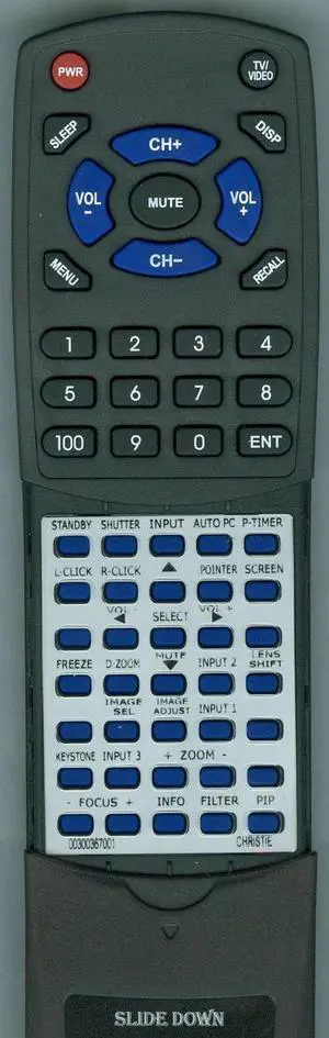 Replacement Remote Control for Christie 00300367001, LWU505, MXCG Replacement Remote Control for Christie 00300367001, LWU505, MXCG