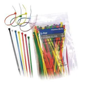 TY525M-CLRS - TY-RAP CABLE TIE, 185.67MM L, NYLON, MULTI-COLOR, 50LB, PK100 TY525M-CLRS - TY-RAP CABLE TIE, 185.67MM L, NYLON, MULTI-COLOR, 50LB, PK100
