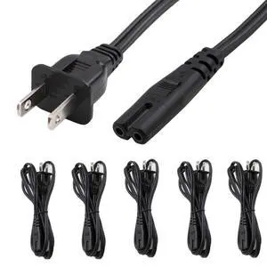 6ft (5Pk) 2 Prong C7 Non-Polarized Xbox, PS2, PS3, PS4,PS5 Power Cord/Non-Polarized AC Power Cord, Compatible with Samsung Sony LG TV AppleTV 4K 6ft (5Pk) 2 Prong C7 Non-Polarized Xbox, PS2, PS3, PS4,PS5 Power Cord/Non-Polarized AC Power Cord, Compatible with Samsung Sony LG TV AppleTV 4K
