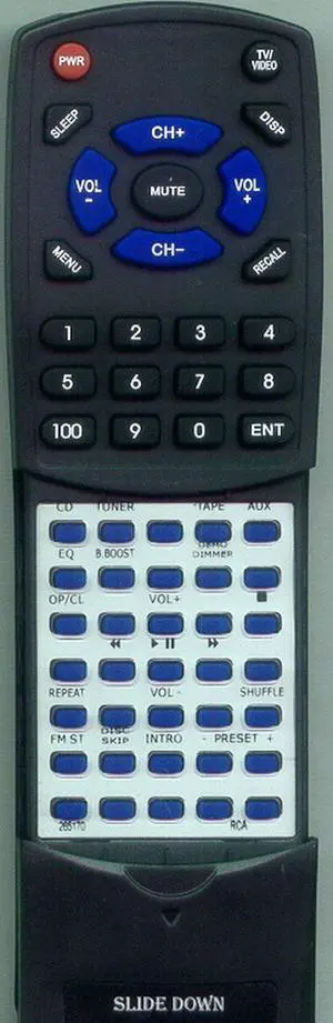 Replacement Remote Control for RCA 265170, RS2635, RS2635B Replacement Remote Control for RCA 265170, RS2635, RS2635B