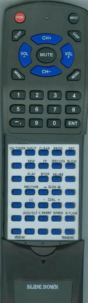 Replacement Remote for Panasonic VSQS1441, PVM1356W, PV-M1356W Replacement Remote for Panasonic VSQS1441, PVM1356W, PV-M1356W