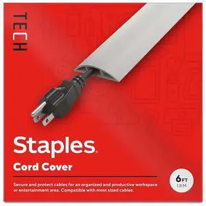 Cord Covers, 6 ft, Gray, Floor/Wall Cable Concealer to Hide Wires, Paintable Low-Profile Cover Cord Covers, 6 ft, Gray, Floor/Wall Cable Concealer to Hide Wires, Paintable Low-Profile Cover
