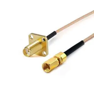 RF Cable Assembly, SMA Female 4-Hole Flange to SSMC Female, RG178 Flexible Coax, DC-3GHz (2000 mm) RF Cable Assembly, SMA Female 4-Hole Flange to SSMC Female, RG178 Flexible Coax, DC-3GHz (2000 mm)