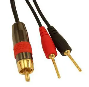MyCableMart 12ft 1 Wire SubWoofer 18AWG (1 RCA to 2 Pos/Neg Speaker Connects) Cable MyCableMart 12ft 1 Wire SubWoofer 18AWG (1 RCA to 2 Pos/Neg Speaker Connects) Cable