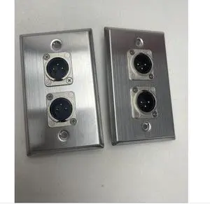 (2) Two Double XLR Single Wall Plates w/Neutrik NC3MD-L-1 Male Stainless Steel (2) Two Double XLR Single Wall Plates w/Neutrik NC3MD-L-1 Male Stainless Steel