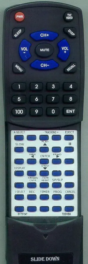 Replacement Remote Control for Toshiba VC617, W614R, BY730784, W515, BY731047 Replacement Remote Control for Toshiba VC617, W614R, BY730784, W515, BY731047