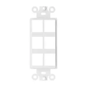 6 Port, Decora RJ45 Network Keystone Wall Plate Insert, White, 25 Pc(s) 6 Port, Decora RJ45 Network Keystone Wall Plate Insert, White, 25 Pc(s)