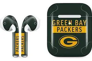 Decal Audio Skin Compatible with Apple AirPods 2 - Officially Licensed NFL Green Bay Packers Green Performance Series Design Decal Audio Skin Compatible with Apple AirPods 2 - Officially Licensed NFL Green Bay Packers Green Performance Series Design