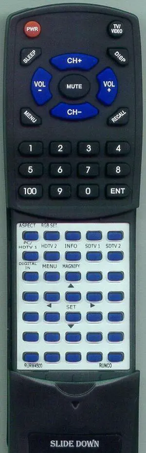 Replacement Remote Control for RUNCO CINEMAWALL CW43MC, CW50MC, RURM4500 Replacement Remote Control for RUNCO CINEMAWALL CW43MC, CW50MC, RURM4500