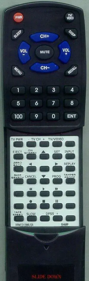 Replacement Remote Control for Sharp VCA410U, VCH810U, VCA411U, A812, VCH810 Replacement Remote Control for Sharp VCA410U, VCH810U, VCA411U, A812, VCH810