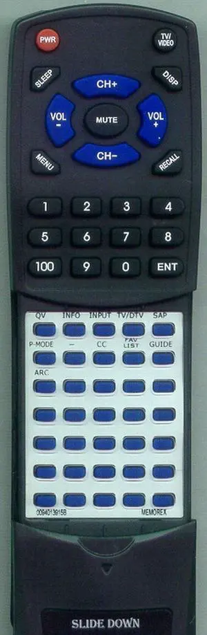 Replacement Remote Control for MEMOREX 0094013915B, MT2025D, MT2028D Replacement Remote Control for MEMOREX 0094013915B, MT2025D, MT2028D