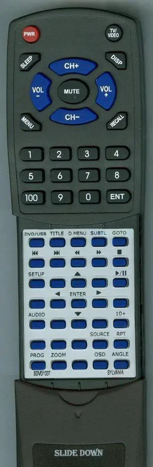 Replacement Remote for Sylvania SDVD1037 Replacement Remote for Sylvania SDVD1037
