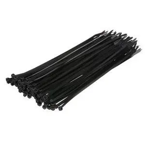Cable Ties, 11 In. Long, 50 Lbs. Max Load, UV Black, Pack of 100 Cable Ties, 11 In. Long, 50 Lbs. Max Load, UV Black, Pack of 100