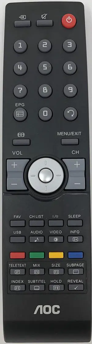 AOC TV Remote Control for AOC L32W761, L37W431, LE40H137M, L22W931, L26W831, L32W961, L42H961 AOC TV Remote Control for AOC L32W761, L37W431, LE40H137M, L22W931, L26W831, L32W961, L42H961