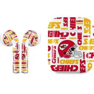 Decal Audio Skin Compatible with Apple AirPods - Officially Licensed NFL Kansas City Chiefs White Blast Design Decal Audio Skin Compatible with Apple AirPods - Officially Licensed NFL Kansas City Chiefs White Blast Design