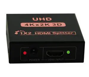 HDMI Audio Video Splitter 1 in 2 out, 4K Ultra HD Resolution, Powered HDMI Splitter for Dual Duplicate Monitors Ver 1.4 Certified for Full HD 1080P High Resolution & 3D Support HDMI Audio Video Splitter 1 in 2 out, 4K Ultra HD Resolution, Powered HDMI Splitter for Dual Duplicate Monitors Ver 1.4 Certified for Full HD 1080P High Resolution & 3D Support