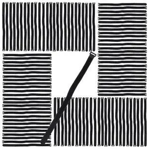 Self Adhesive Hook and Loop Self-Gripping Cable Straps, 20in by 1in, Reusable Ties for Organizing Wires, Cords, Cables, Black, by (100-Pack) Self Adhesive Hook and Loop Self-Gripping Cable Straps, 20in by 1in, Reusable Ties for Organizing Wires, Cords, Cables, Black, by (100-Pack)
