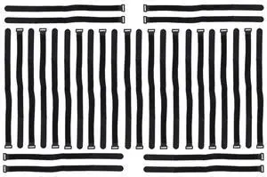 Self Adhesive Hook and Loop Self-Gripping Cable Straps, 20in by 1in, Reusable Ties for Organizing Wires, Cords, Cables, Black, by (30-Pack) Self Adhesive Hook and Loop Self-Gripping Cable Straps, 20in by 1in, Reusable Ties for Organizing Wires, Cords, Cables, Black, by (30-Pack)