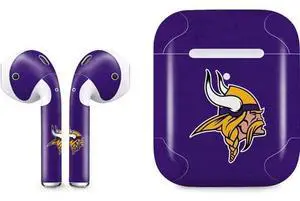 Decal Audio Skin Compatible with Apple AirPods 2 - Officially Licensed NFL Minnesota Vikings Distressed Design Decal Audio Skin Compatible with Apple AirPods 2 - Officially Licensed NFL Minnesota Vikings Distressed Design
