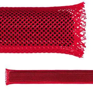 1/8" PET Expandable Braid Sleeving Flame Retardant Flexible Wire Mesh for Cord Management and Cable Protection - 25 Feet - Red 1/8" PET Expandable Braid Sleeving Flame Retardant Flexible Wire Mesh for Cord Management and Cable Protection - 25 Feet - Red