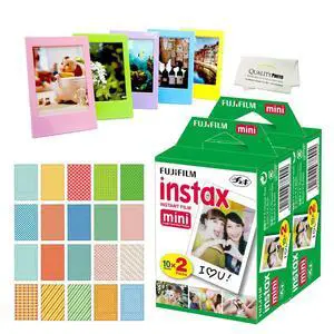 Instax Mini Instant Film, 2 Twin Packs (40 Sheets)+ Frames & Stickers Instax Mini Instant Film, 2 Twin Packs (40 Sheets)+ Frames & Stickers