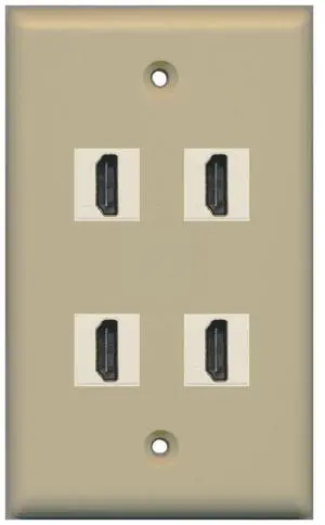 4 Port HDMI Wall Plate - Ivory 4 Port HDMI Wall Plate - Ivory