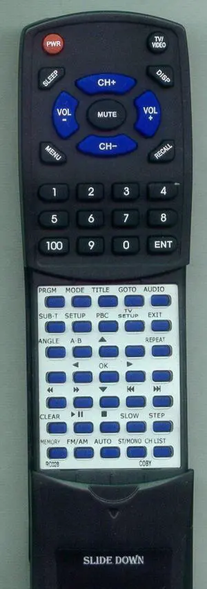 Replacement Remote Control for COBY KTFDVD1560, RC028, TFDVD577, KTFDVD1093 Replacement Remote Control for COBY KTFDVD1560, RC028, TFDVD577, KTFDVD1093