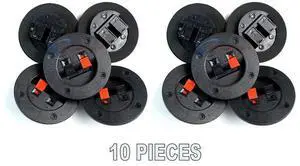 10-Pack Round Speaker Wire Terminal Cups, Spring Type for Subwoofer Speaker Boxes 10-Pack Round Speaker Wire Terminal Cups, Spring Type for Subwoofer Speaker Boxes