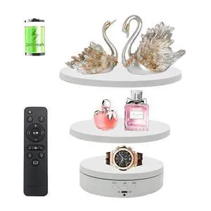 3 in 1 Rotating Display Stand with 5.9/7.08/8.66 inch Replacement Cover, 360 Degree Rotating Display Stand with Remote Control for Photography Products and Video Show,Max Load 22Lbs-White 3 in 1 Rotating Display Stand with 5.9/7.08/8.66 inch Replacement Cover, 360 Degree Rotating Display Stand with Remote Control for Photography Products and Video Show,Max Load 22Lbs-White