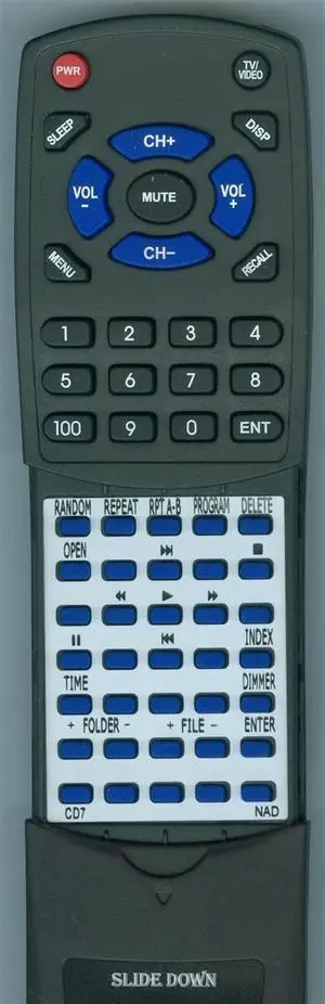 Replacement Remote for NAD CD7, C515BEE, C516BEE Replacement Remote for NAD CD7, C515BEE, C516BEE