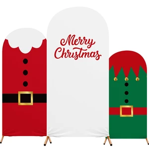 3 Pack Christmas Arch Backdrop Covers Santa Elf for 4ft 5ft 6ft Stretch Fabric Fits Arches, Santa Belt Elf Costume Prints, Merry Christmas Text, Photoshoot Ceremony Decoration, Reusable 3 Pack Christmas Arch Backdrop Covers Santa Elf for 4ft 5ft 6ft Stretch Fabric Fits Arches, Santa Belt Elf Costume Prints, Merry Christmas Text, Photoshoot Ceremony Decoration, Reusable