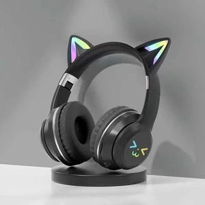 Cat Ear Bluetooth Headphones for Kids, Wireless Foldable Headphones with Microphone, LED Light Up Over Ear Headphones with Mic, for Home Office CellphoneiPhone/iPad/Laptop/PC (Black) Cat Ear Bluetooth Headphones for Kids, Wireless Foldable Headphones with Microphone, LED Light Up Over Ear Headphones with Mic, for Home Office CellphoneiPhone/iPad/Laptop/PC (Black)
