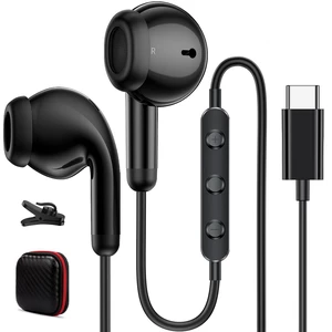 USB C Headphone for iPhone 18 Pro/17 Pro Max 16 Wired Earbuds,Black Type C Earphones with Mic Volume Control,Stereo Corded Headphones for Samsung S26 S25 S24 A16 A17 for Apple iPad Air 11 10th USB C Headphone for iPhone 18 Pro/17 Pro Max 16 Wired Earbuds,Black Type C Earphones with Mic Volume Control,Stereo Corded Headphones for Samsung S26 S25 S24 A16 A17 for Apple iPad Air 11 10th